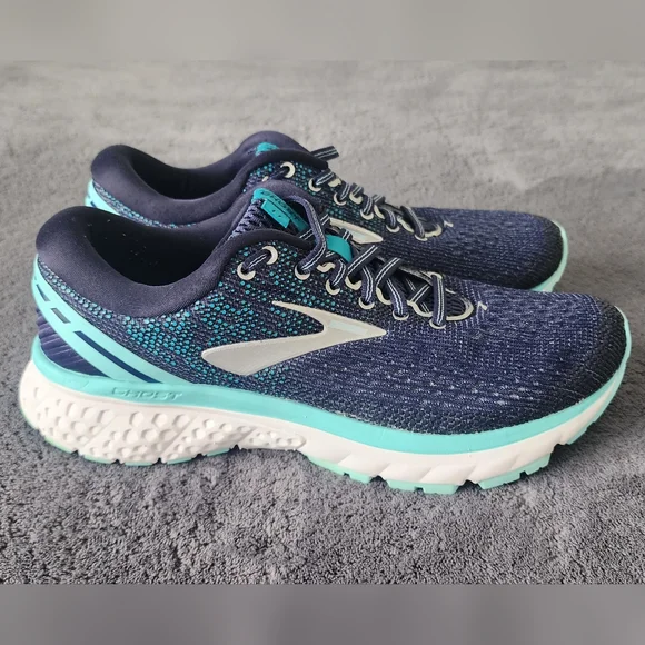 Brooks Women's Ghost 11 Running Shoes Navy/Mint/White Size 7.5 - Picture 2 of 6